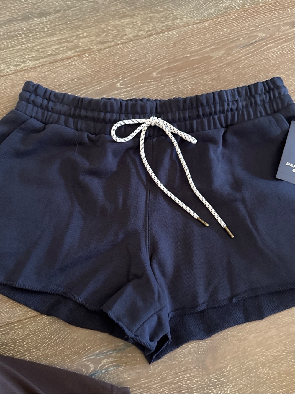 Women’s Navy Athletic Shorts with Contrast Drawstring
